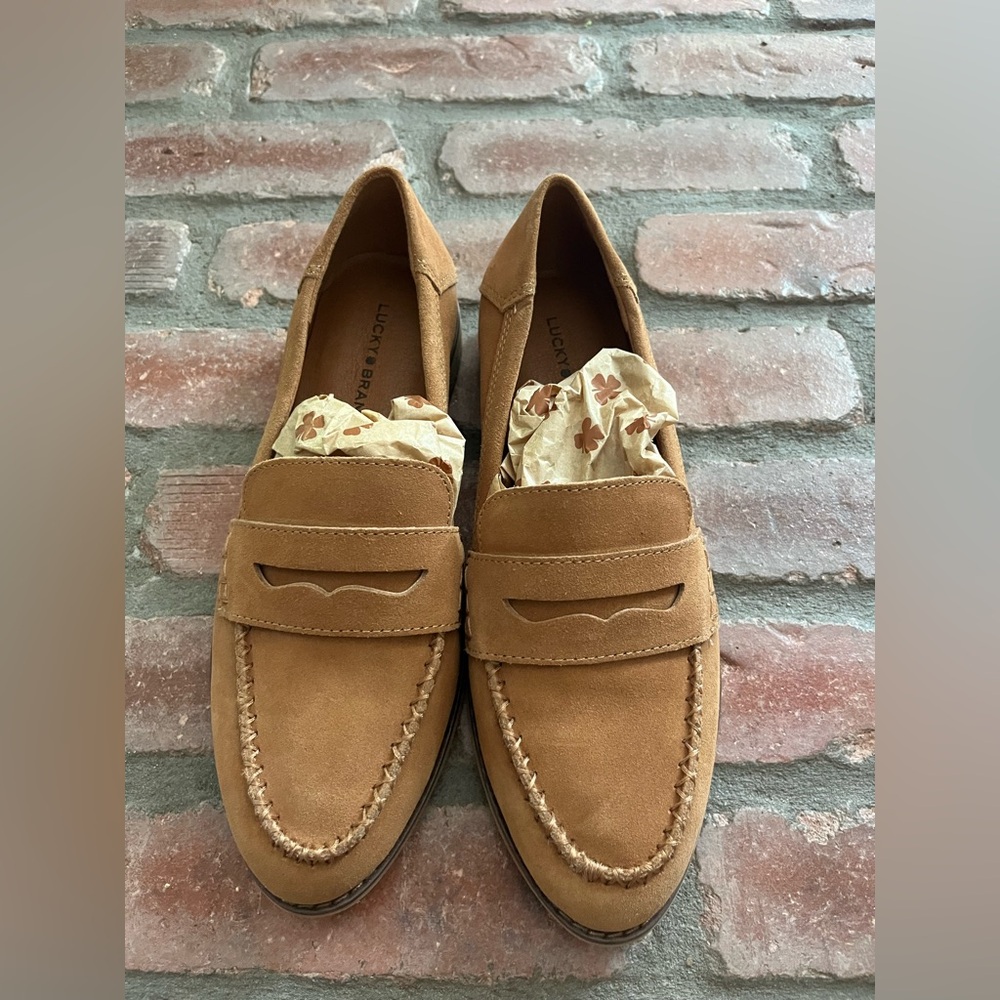 Lucky Brand Tan Suede Slip-On Loafers